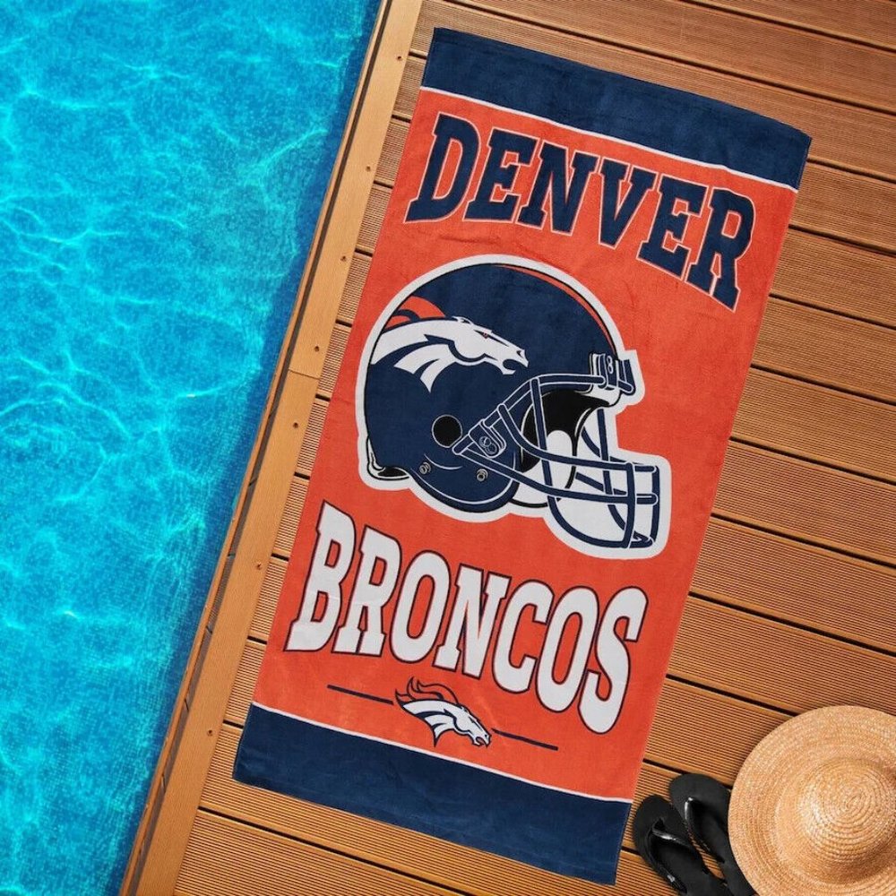 Denver Broncos Beach Towel 30 x 60 100% Cotton WinCraft NFL Officially Licensed